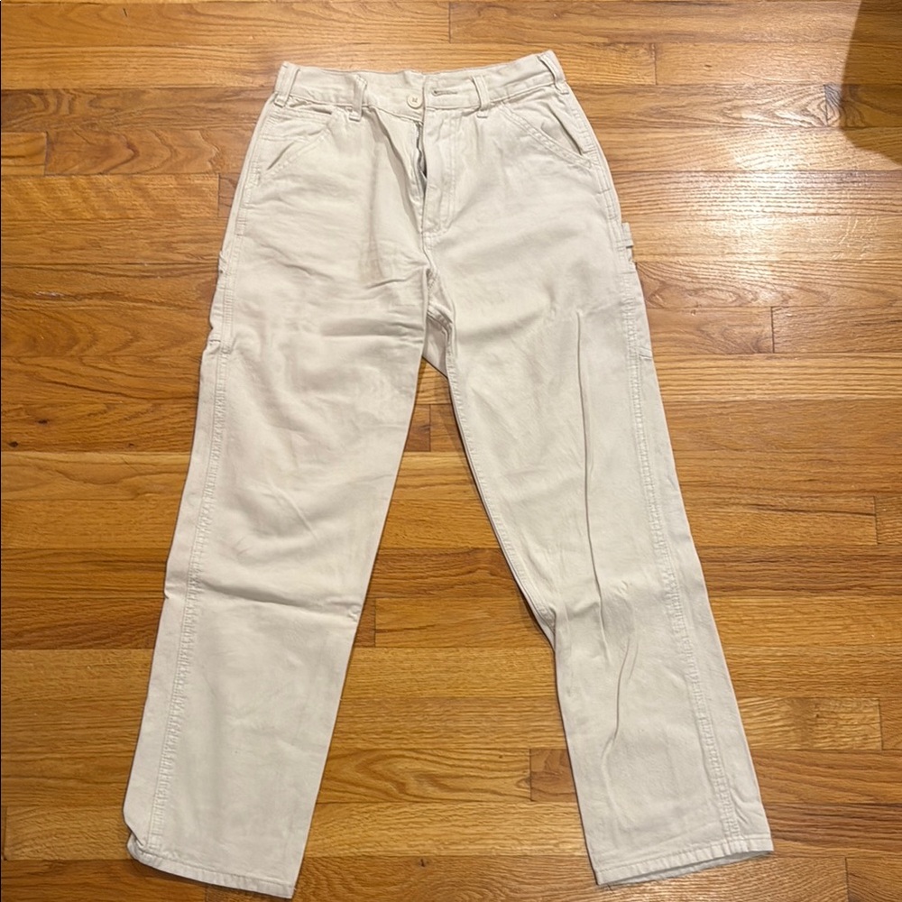 Brandy Melville Cream Cargo Jeans Relaxed Fit